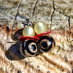 🌺 Cute Agate dangle earrings! New Designs!